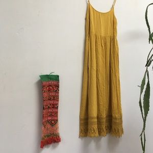 Easy Breezy Crochet Mustard Dress